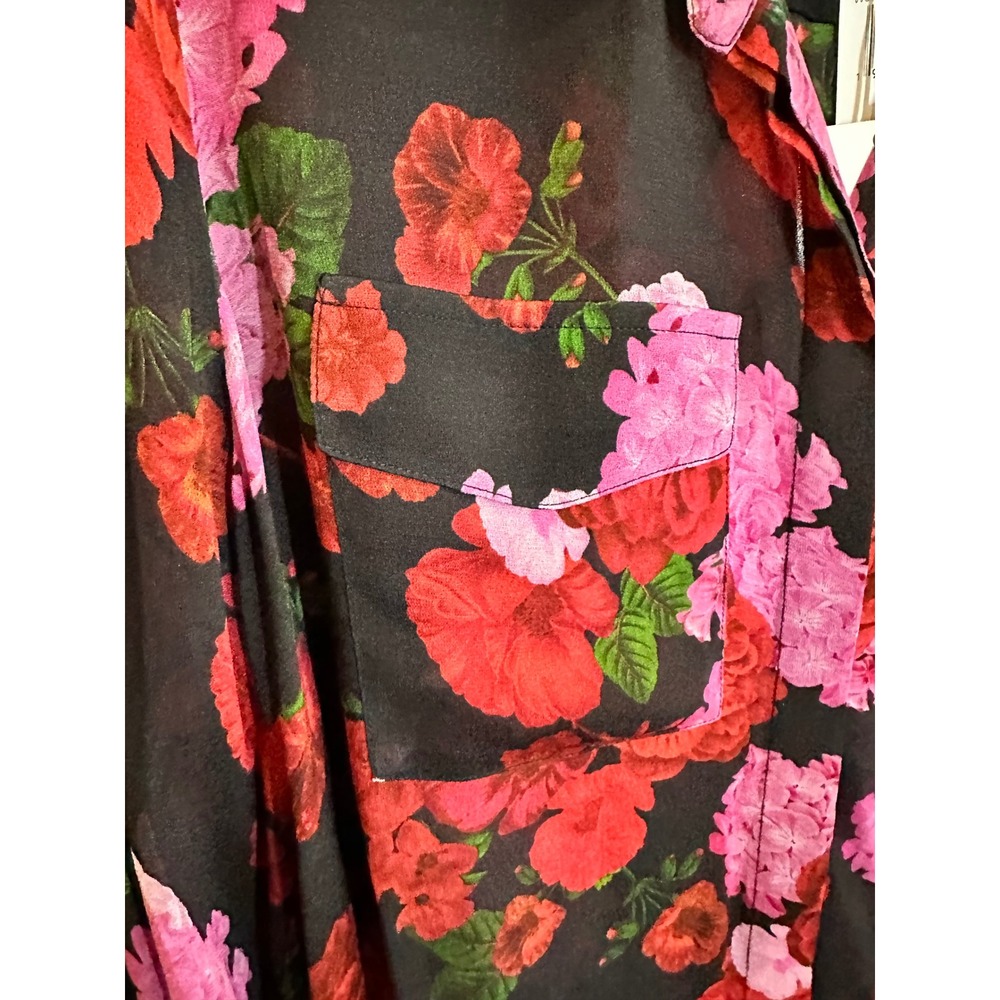 Generation Love Oslo Floral Georgette Shirt Blouse Size‎ XL Red Pink Sheer NEW - Picture 7 of 14